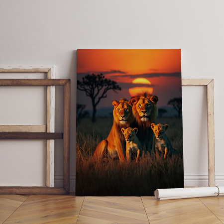 Lei - Tablou canvas familie de lei – decor cu lei la apus
