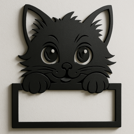 Tablou MDF „Priviri Jucăușe” – set decorativ cu 3 pisici stilizate [1]