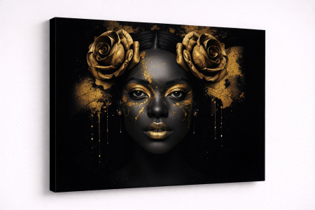 Luxury - Tablou Canvas Black & Gold – Privirea