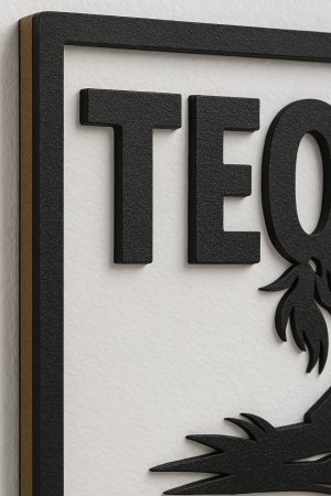 Tablou MDF cu siluetă western și nume decupat – model „TEO” [3]