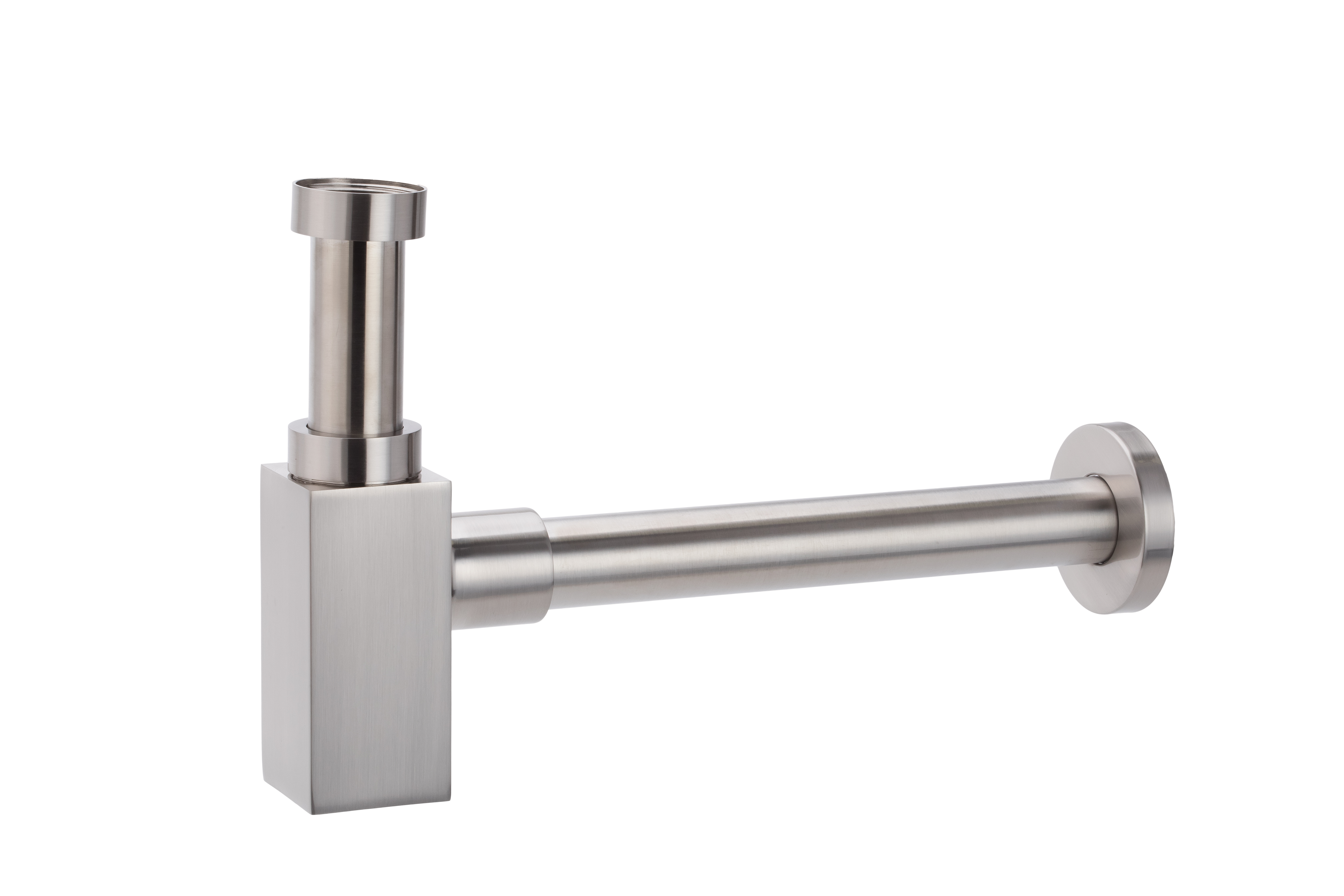 Sifoane - Sifon lavoar rectangular tip butelie Kleome din alama 1 1/4"x32 mm, nichel periat