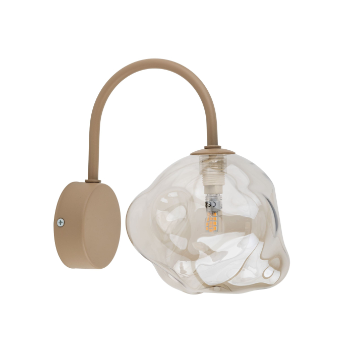 Aplică de Perete TK Lighting LAVA SABIA 1xG9 – Kinkiet Modern din Sticlă Fumurie și Metal Auriu Satinat [2]