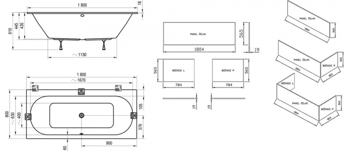 Cada City Slim 180 X 80 alb [2]