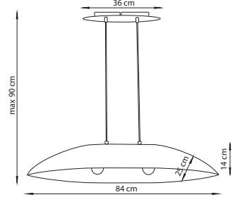 Lampă Suspendată SIGMA GONDOLA M Alb–Auriu, 1xE27 [4]