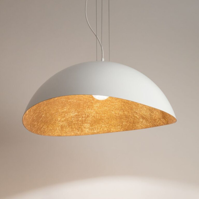 Lampă Suspendată SIGMA SOLARIS M Alb–Cupru, Oțel + Compozit Mineral, Design Modern, 1xG9 [2]