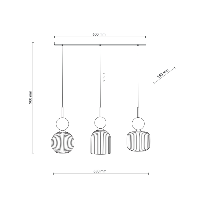Lampă Suspendată TK Lighting SOPHIA GREEN COGNAC 3xE14 – Corp de Iluminat Modern din Sticlă Verde–Cognac și Metal Auriu Satinat [4]