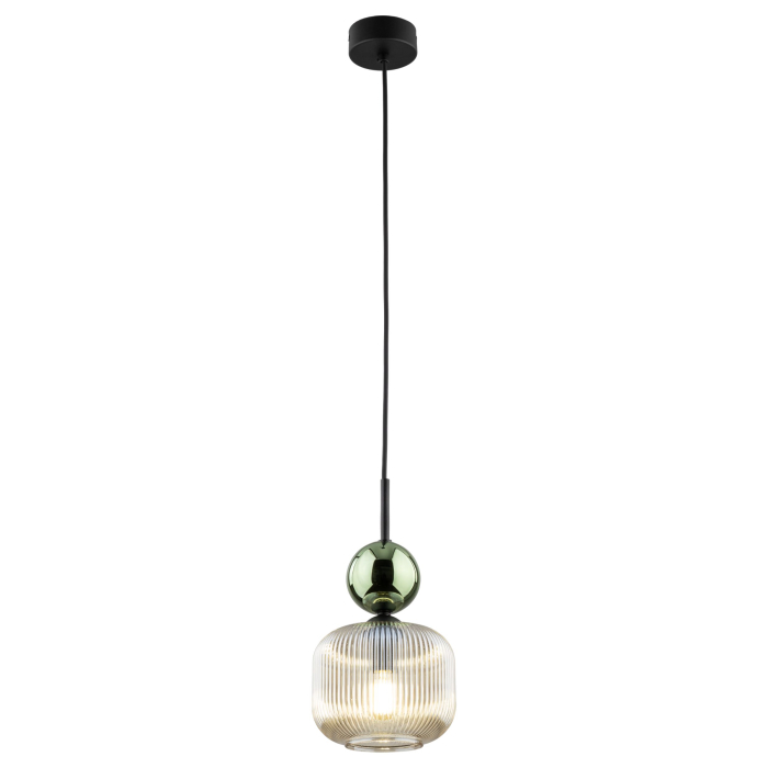 Lampă Suspendată TK Lighting SOPHIA GREEN COGNAC 1xE14 – Varianta 3, Design Modern din Sticlă Verde–Cognac și Metal Auriu Satinat [2]