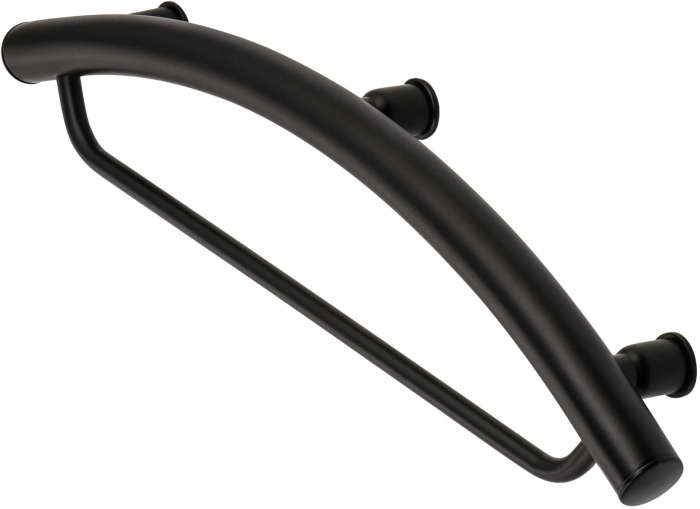 Bară de susținere cu montare pe perete, loc pentru prosop - 2în1, Deante, Vital,Negru [1]