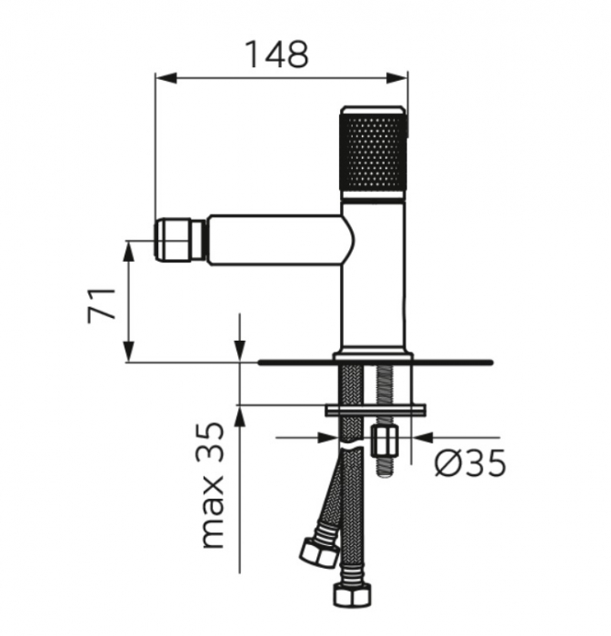 Baterie bideu FDesign Ardesia cu ventil, negru-aur roz [2]