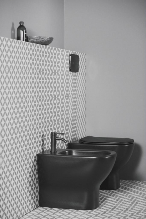 BATERIE BIDEU CERALINE SILK BLACK CU VENTIL [3]