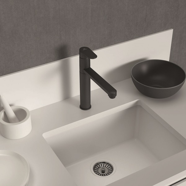 BATERIE BUCATARIE CERAFINE O H180 CU PIPA LUNGA ,SILK BLACK [3]