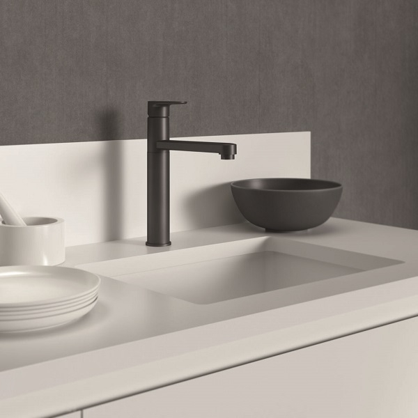 BATERIE BUCATARIE CERAFINE O H180 CU PIPA LUNGA ,SILK BLACK [2]