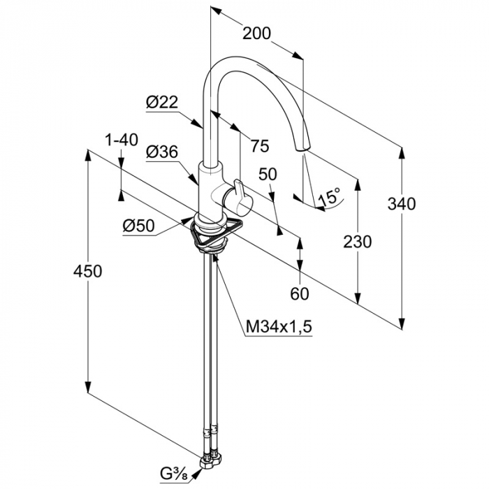 BATERIE BUCATARIE BINGO STAR XS DN10, CROM [2]