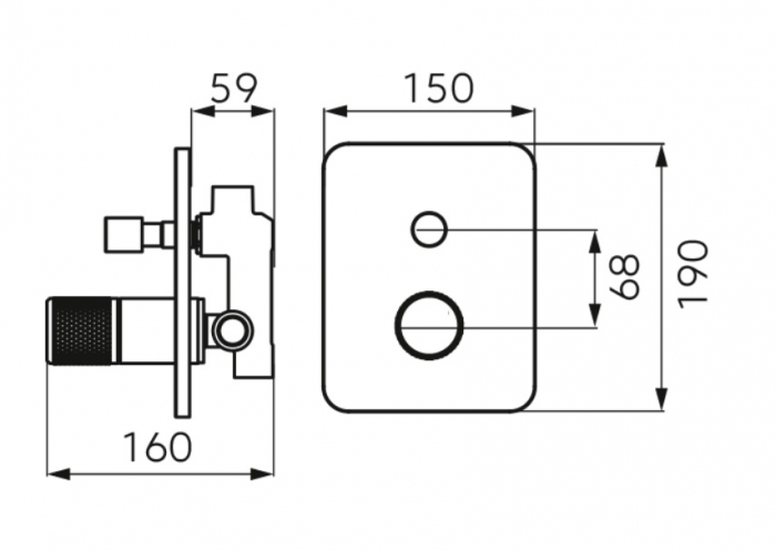 BATERIE INCASTRATA CADA/DUS ARDESIA CU 2 IESIRI, NEGRU-ROZ AURIU [2]