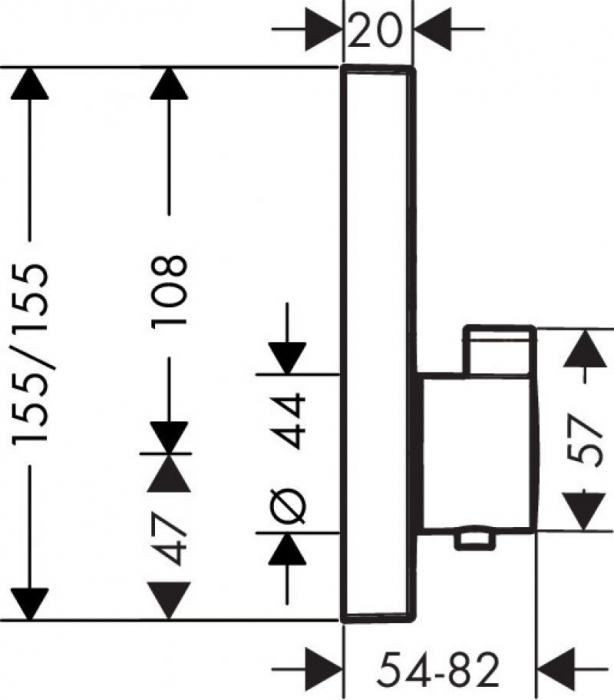 ORNAMENT DUS TERMOSTATIC SHOWER SELECT 2 IESIRI (PENTRU IBOX UNIV.), BRUSHED BLACK CHROME [2]