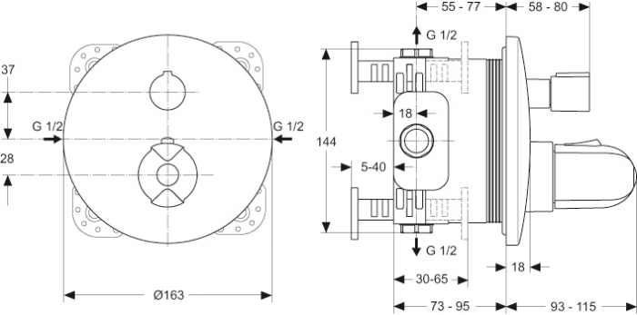 ORNAMENT BATERIE CADA CERATHERM 100 NEW TERMOSTATICA [2]