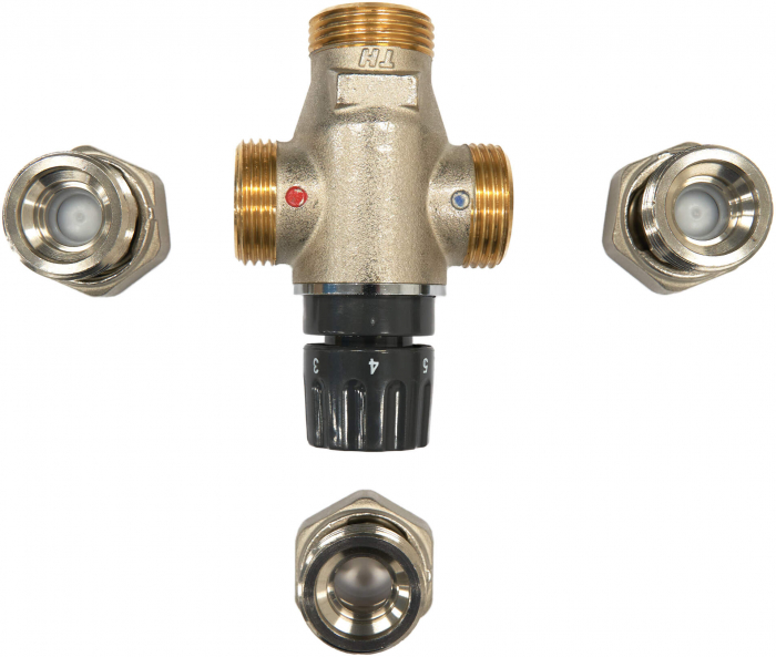 Baterie cu termostat centrală, Deante, Baterii cun inchidere temporizata,Cromat [3]