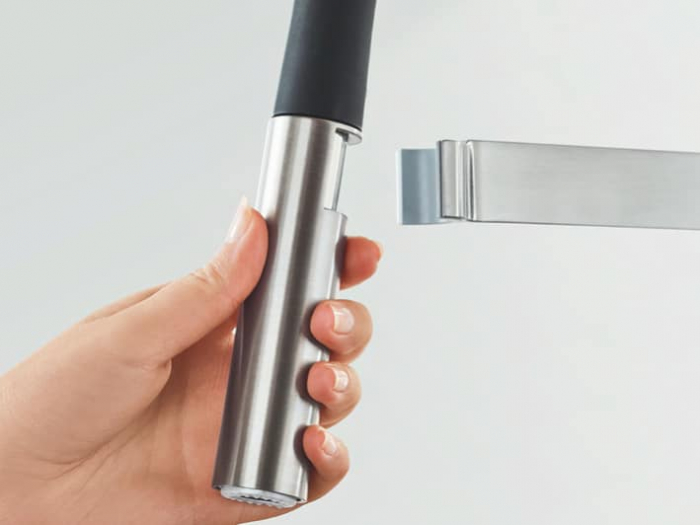 BATERIE BUCATARIE ESSENCE, PIPA FLEXIBILA GROHFLEXX CU DUS METALIC [2]