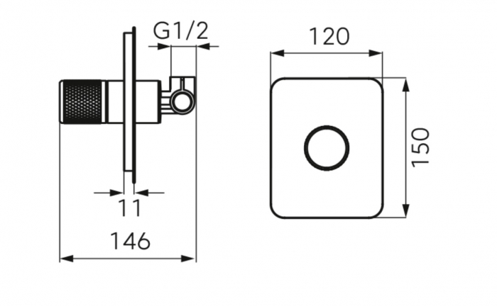 BATERIE INCASTRATA DUS ARDESIA CU 1 IESIRE, NEGRU-ROZ AURIU [2]
