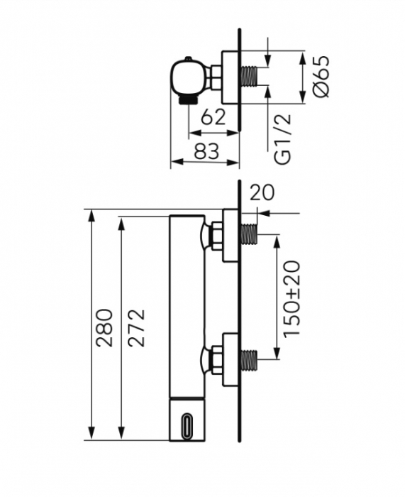 BATERIE DUS MEANDRO, CROM [2]