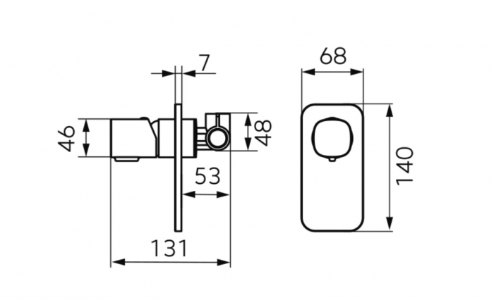 BATERIE INCASTRATA DUS MEANDRO CU 1 IESIRE, CROM [2]