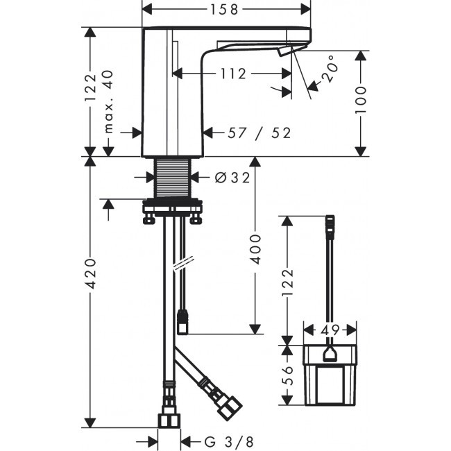 BATERIE ELECTRONICA LAVOAR VERNIS BLEND, CU PRE-SETAREA TEMPERATURII, BATERIE 6V, CROM [2]