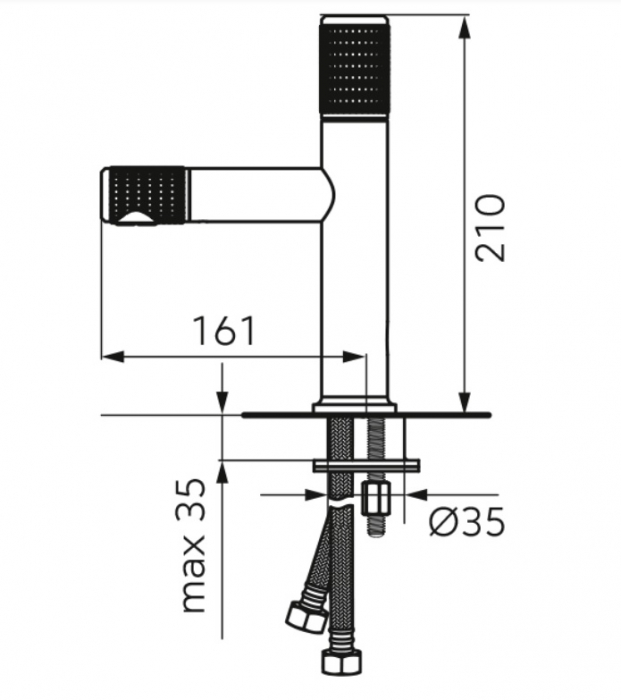 Baterie lavoar FDesign Ardesia cu ventil click-clack, negru-aur roz [2]