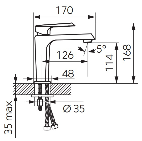 Baterie lavoar FDesign Brina, crom [2]
