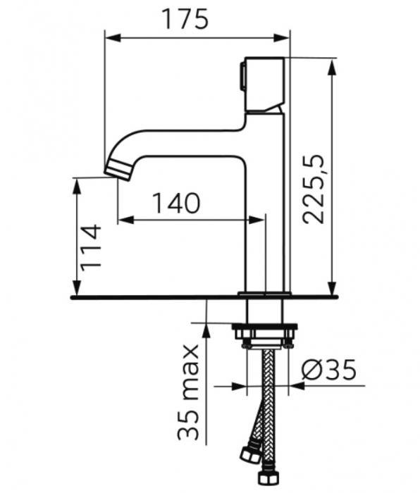 Baterie lavoar FDesign Meandro cu ventil click-clack, crom [2]