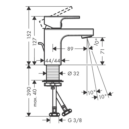 BATERIE LAVOAR VERNIS SHAPE 70 CU VENTIL POP UP,  CROM [2]
