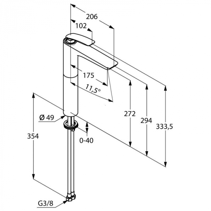 BATERIE LAVOAR INALTA 334 MM BALANCE [2]