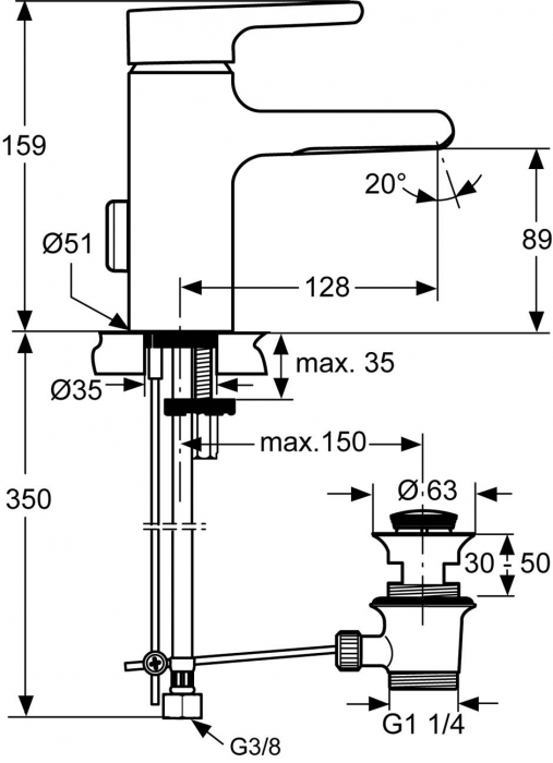 BATERIE LAVOAR ATTITUDE, AERATOR TIP CASCADA [4]