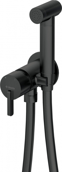 Baterie pentru bideu, îngropat, cu duș de mână tip bidetta, Deante, Silia,Negru [1]