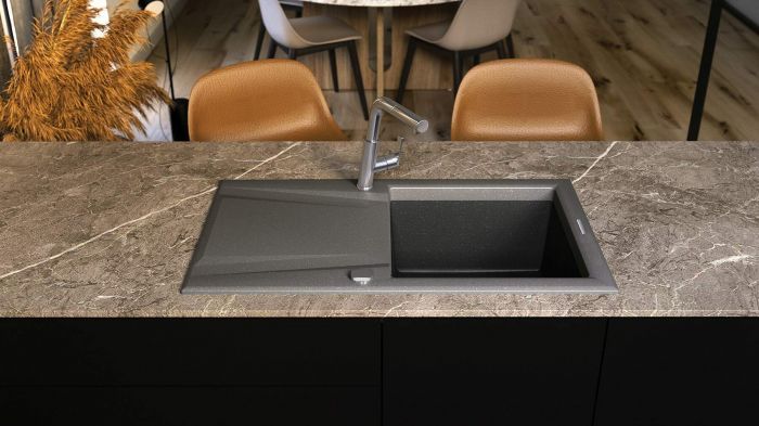 Baterie pentru bucătărie, cu pipă extractibilă, Deante, Silia,Cromat [2]