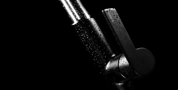 Baterie pentru bucătărie, cu pipă extractibilă, Deante, Silia,Inox-BLACK [2]