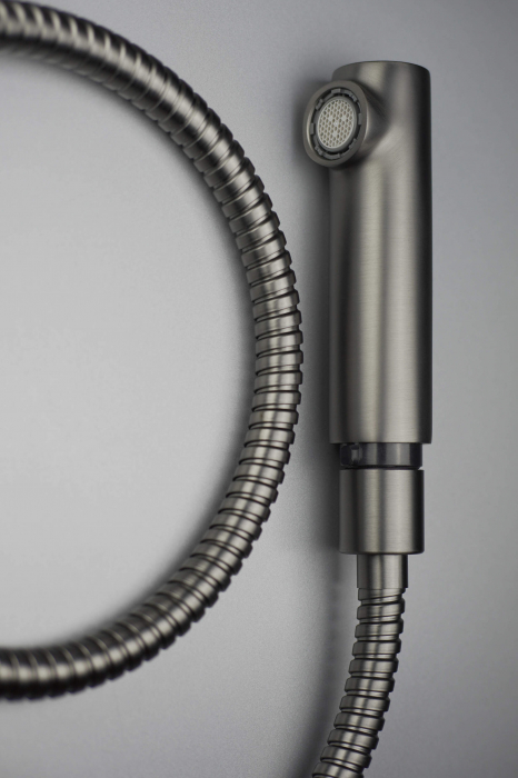 Baterie pentru bucătărie, cu pipă extractibilă, Deante, Silia,Titanium [5]