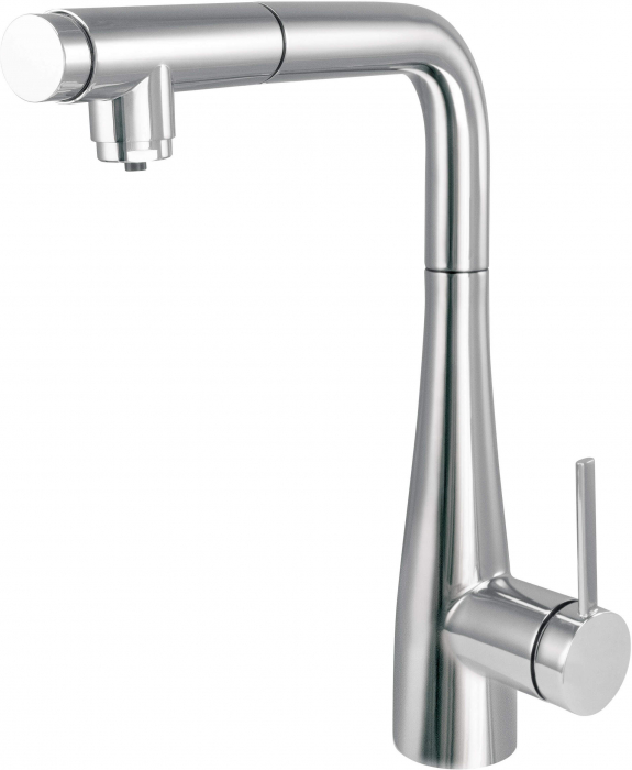 Baterie pentru bucătărie, cu racord pentru filtrul de apă, cu pipă extractibilă [1]
