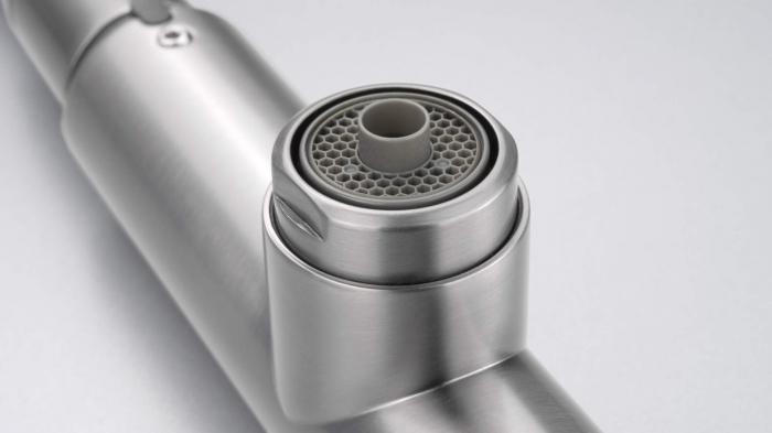 Baterie pentru bucătărie, cu racord pentru filtrul de apă, cu pipă extractibilă [6]