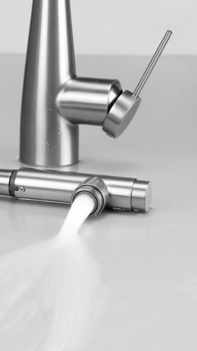 Baterie pentru bucătărie, cu racord pentru filtrul de apă, cu pipă extractibilă [4]