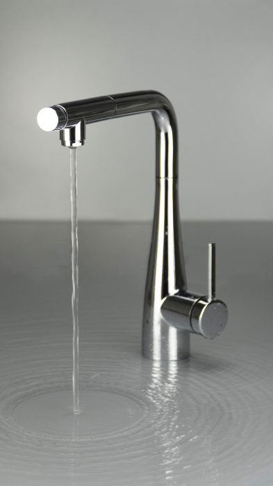 Baterie pentru bucătărie, cu racord pentru filtrul de apă, cu pipă extractibilă [3]