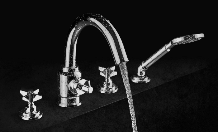 Baterie pentru cadă, 4-orificii, cu set de duș [4]