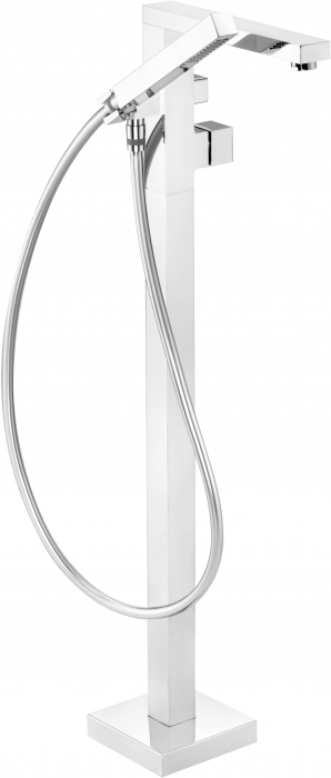 Baterie pentru cadă, de sine stătător, cu set de duș, Deante, ,Cromat [2]