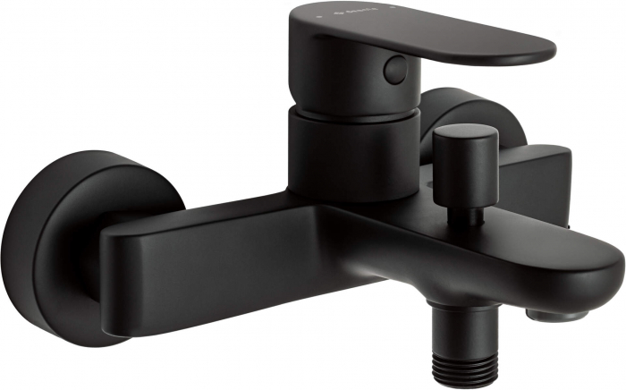 Baterie pentru cadă, montare pe perete, Deante, ALPINIA,Negru [1]