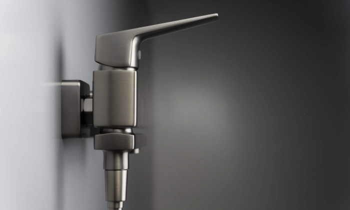 Baterie pentru cadă, montare pe perete - cu pipă pliabilă [4]