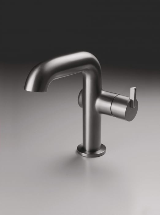 Baterie pentru chiuvetă, cu pipă dreptunghiulară, Deante, Silia,Titanium [2]