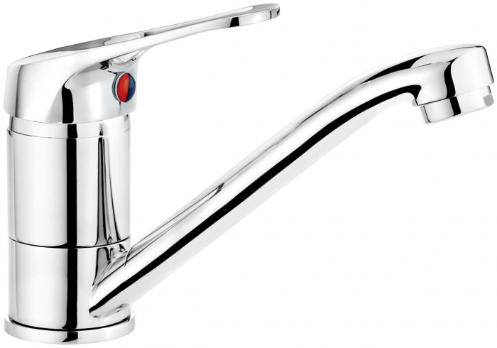 Baterie pentru chiuvetă, cu pipă pivotantă [1]