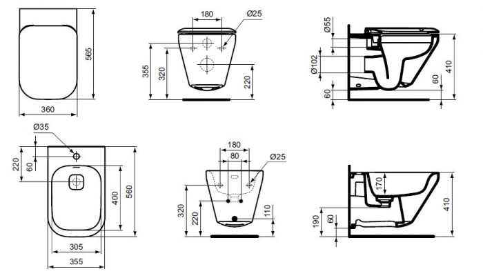BIDEU TONIC II SUSPENDAT, CU FIXARE COMPLET ASCUNSA [2]