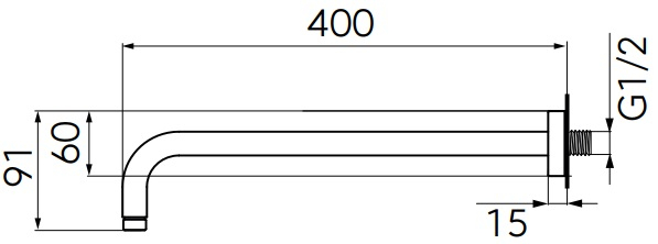 BRAT DUS FIX ROTUND INULA, 400 MM, ALAMA, AURIU LUCIOS [2]