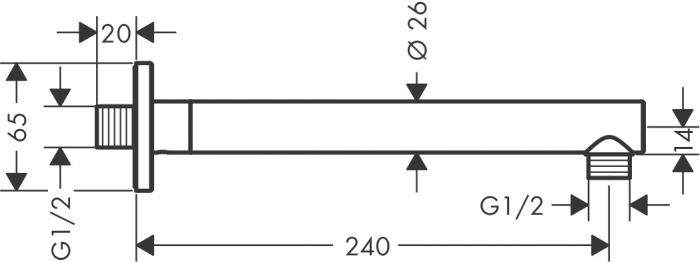 BRAT DUS VERNIS SHAPE 240 MM, CU PRINDERE PE PERETE SI PROIECTIE 90 GRADE,  NEGRU MAT [2]