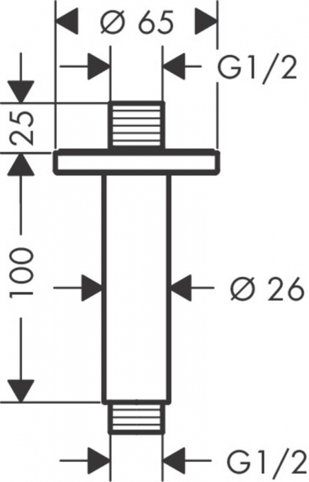 PRELUNGIRE BRAT DUS VERNIS BLEND 100 MM, CU PRINDERE DIN TAVAN, CROM [2]